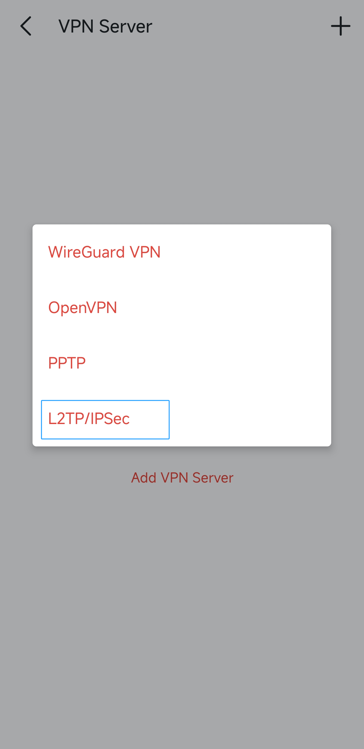 Display the supported VPN type on Halo