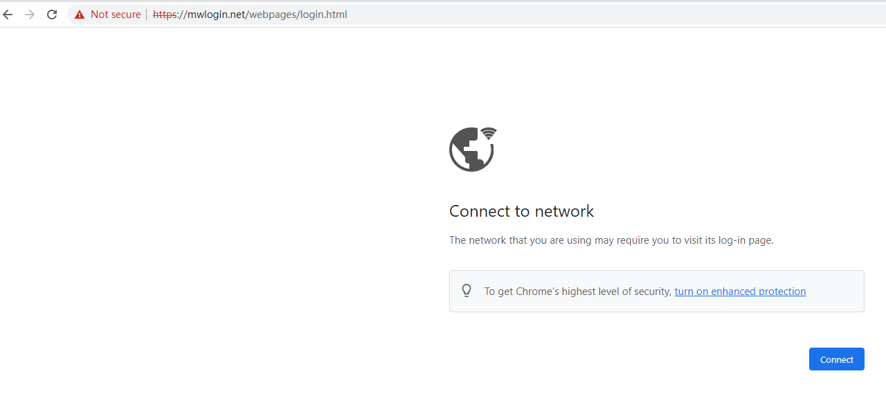 Connect to network page.