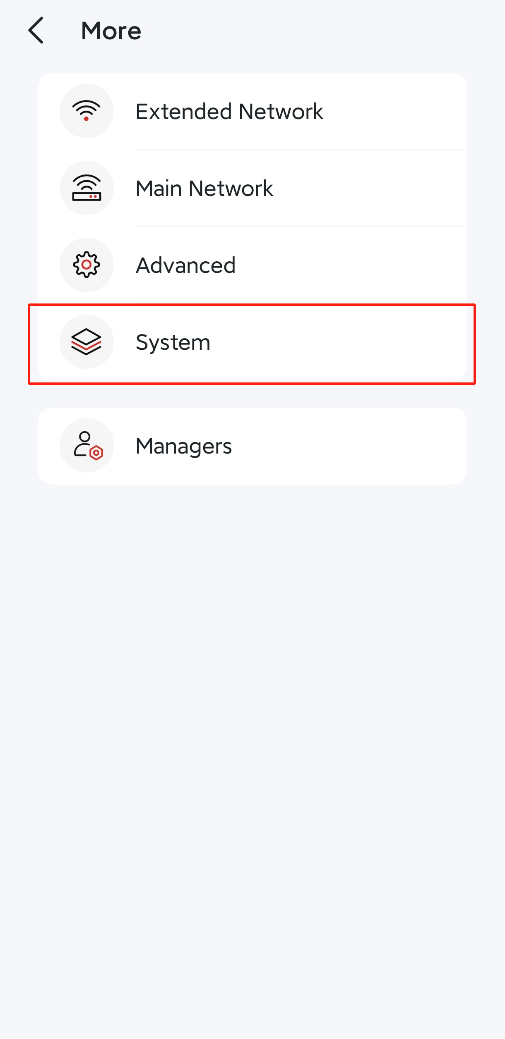 Display the System button in the App.