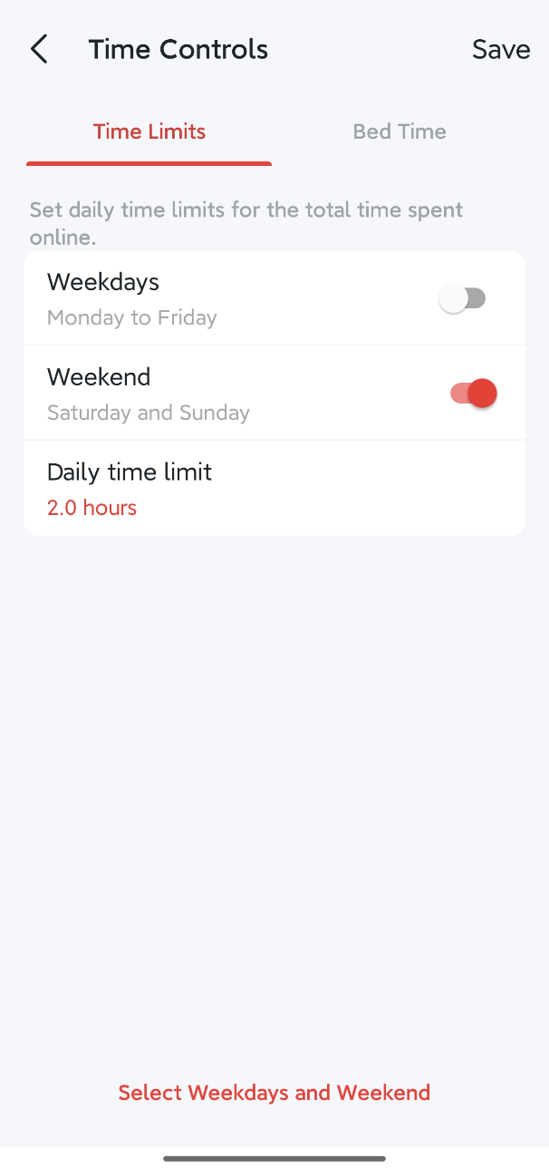 Tap Time Controls > Time Limits to set daily Time Limits for your kids.