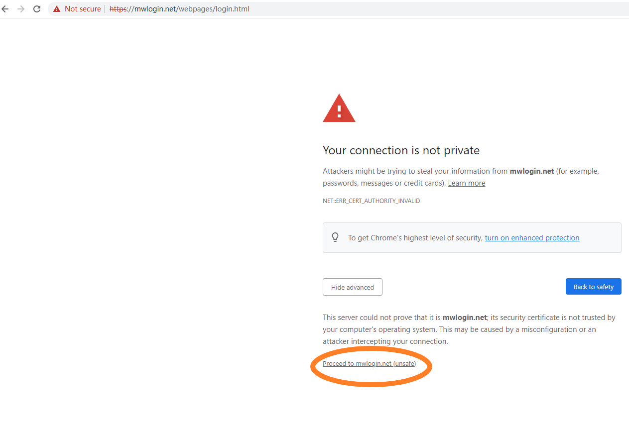 "mwlogin.net으로 이동"을 클릭합니다.