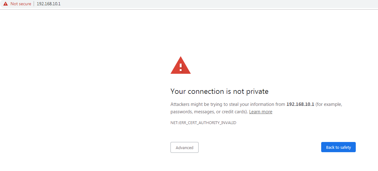 Display the private warning prompt of the browser.