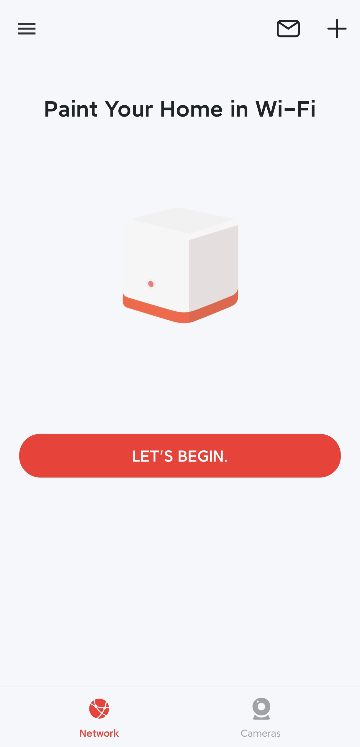 Display the LET'S BEGIN page on MERCUSYS App.