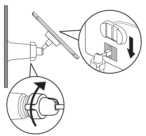 Illustration of installing the solar panel.
