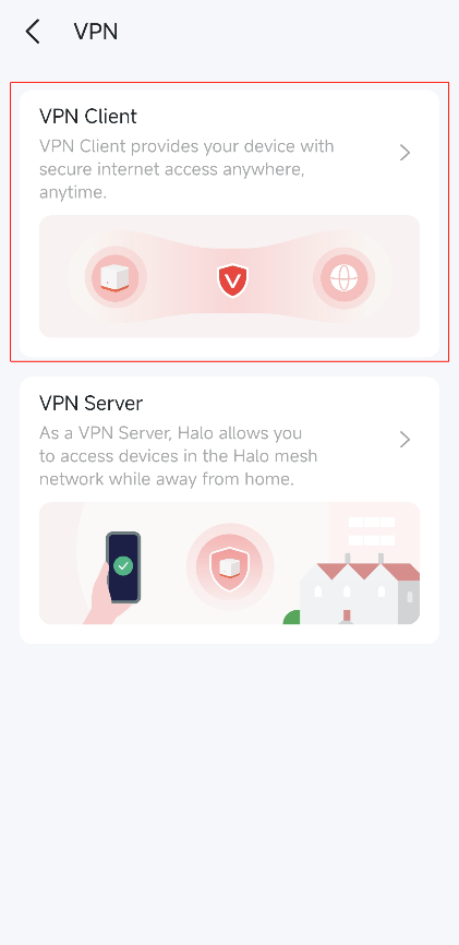 Tap VPN Client to set up your VPN.