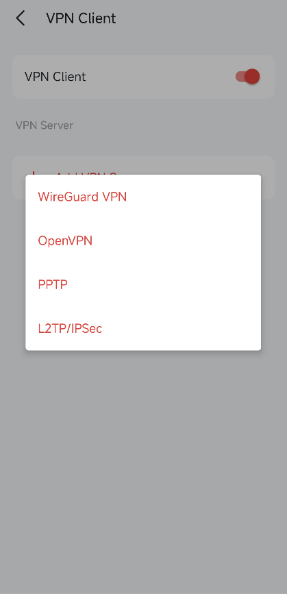 Select the VPN type.