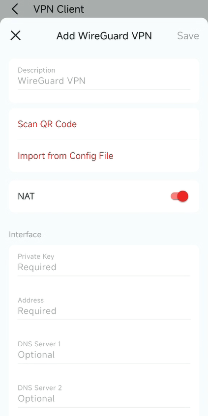 Configure the WireGard VPN.