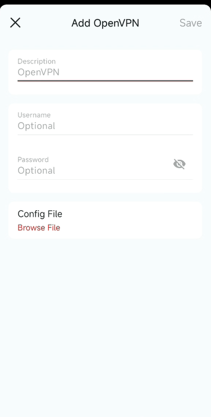Configure the OpenVPN settings.