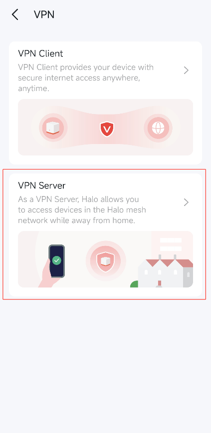 Tap VPN Server to set up your VPN.