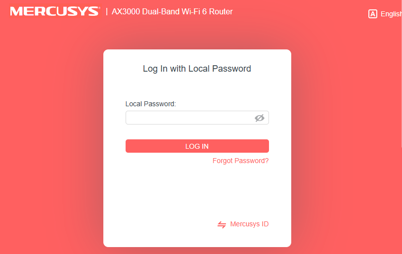 Display the login window of router’s web-based interface.