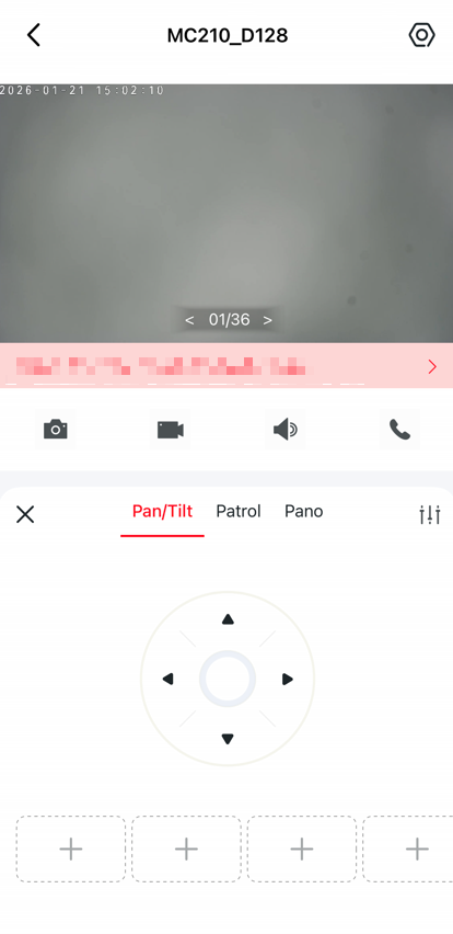 The Pan and tilt settings.