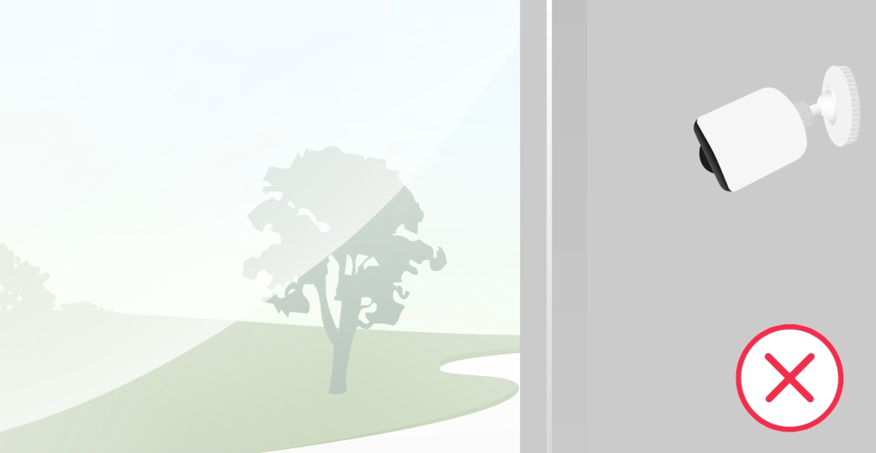 It’s wrong to install the camera behind the glass.