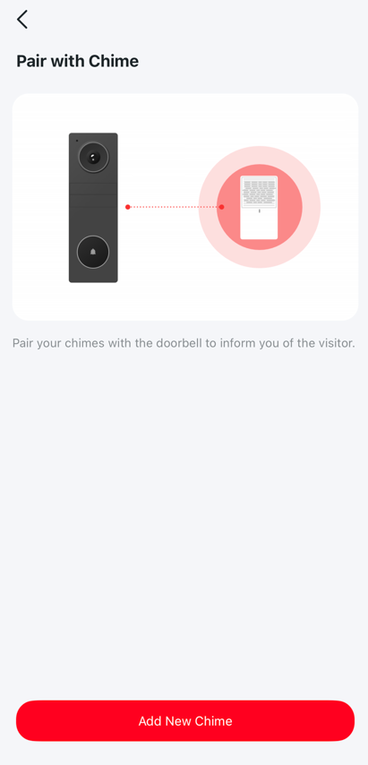 Add new chime button.