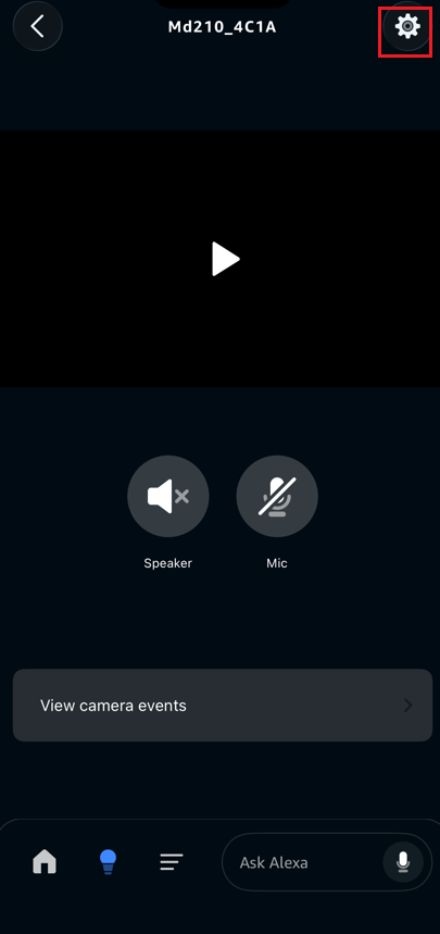 The settings button on the top right.