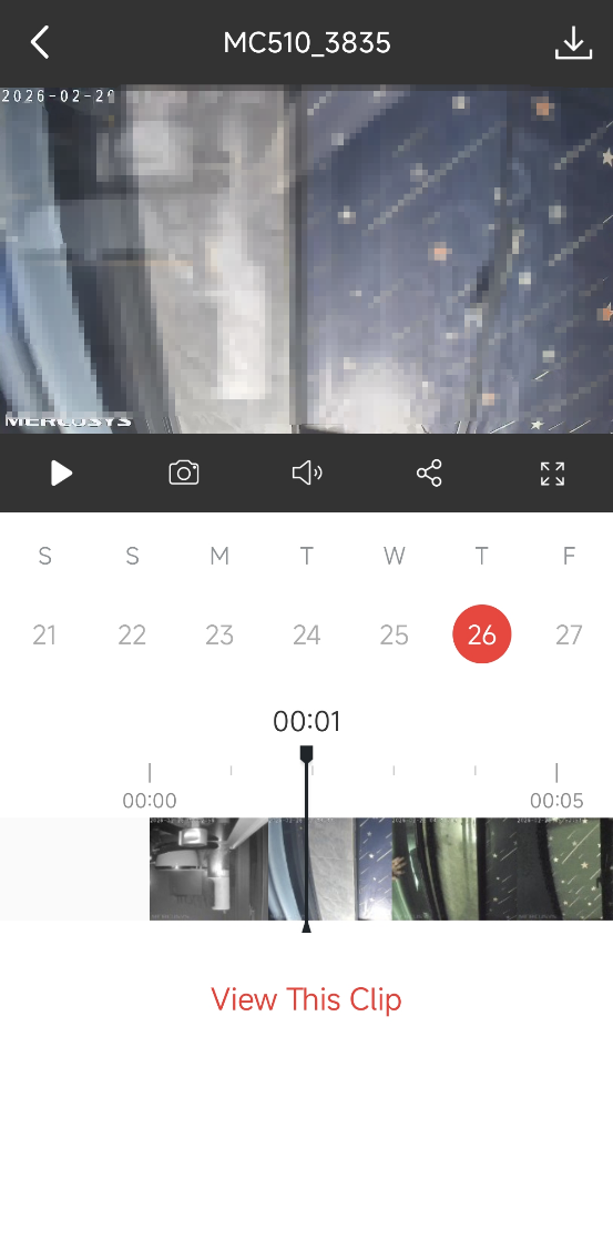 “View This Clip” option in the app.