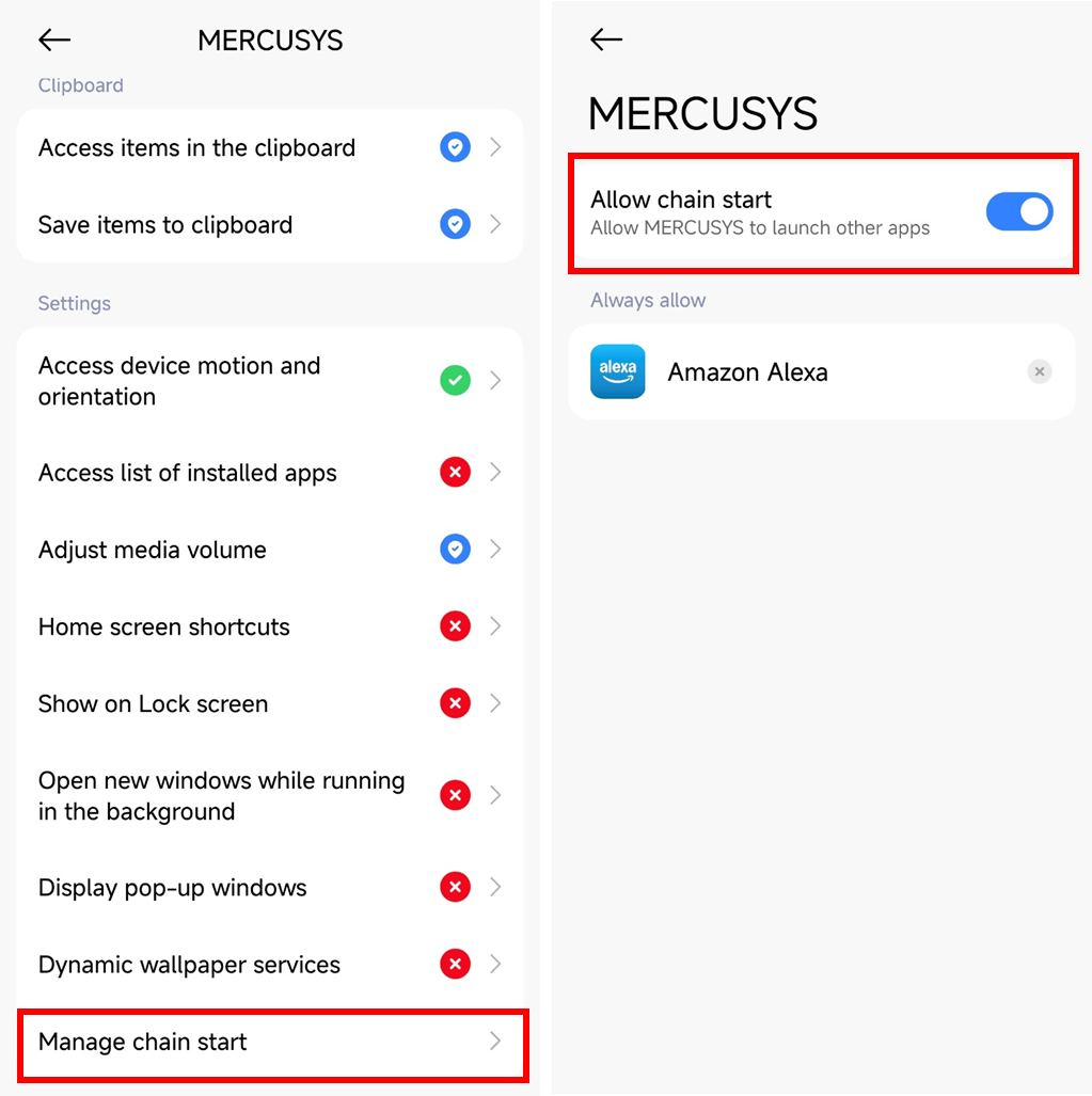 Check MERCUSYS app settings in the phone.