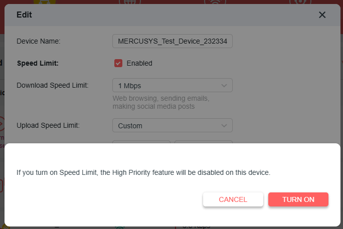 Turn on the “Speed Limit” option.