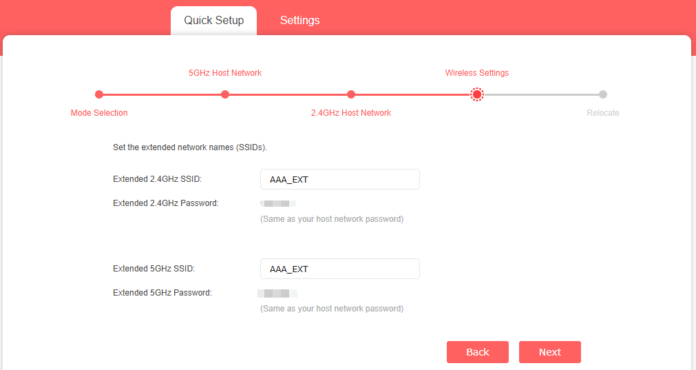 The screenshot of “Set the extended network name”.