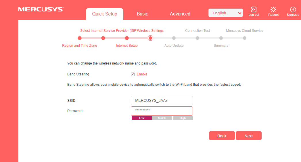 Personalize Wireless Settings page.