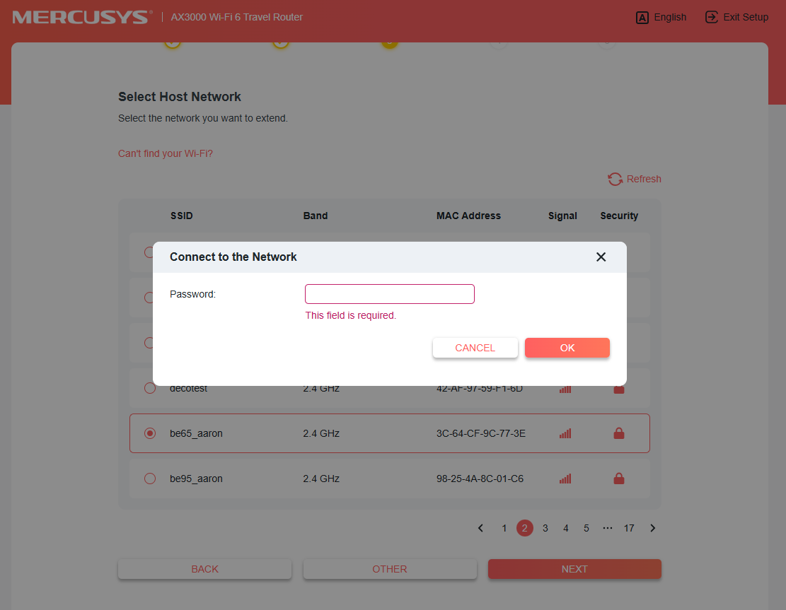 Screenshot showing the password entry screen.