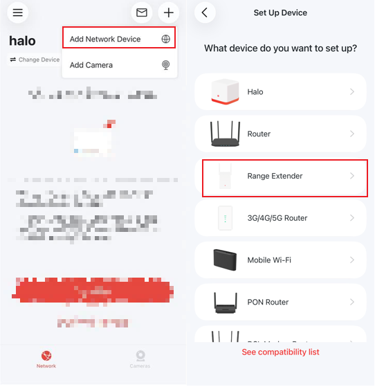Adding a range extender in the MERCUSYS app.