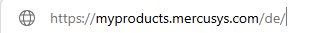 Web-Bildschirm mit Mercusys-Registrierungssystem-Web-Link in der Adressleiste des Browsers.
