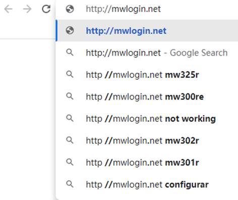 Enter the web management address in the address bar.