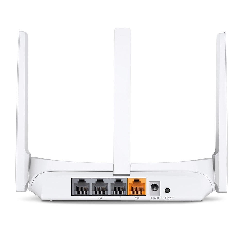 Mercusys mw306r zadnja stran z 3 lan in 1 wan priključkom