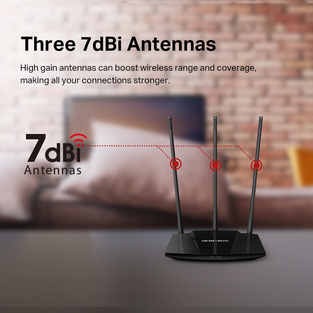 Mercusys MW330HP con tres antenas de alta ganancia 7dBi